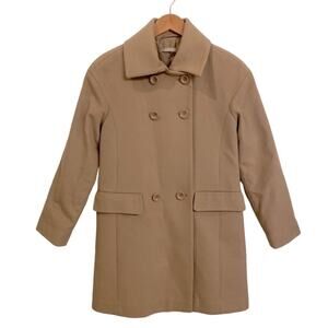 Stefanel Italian Wool Camel Double Breasted Pea Coat